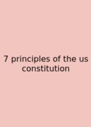 7 Principles Of The Us Constitution