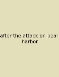 After The Attack On Pearl Harbor