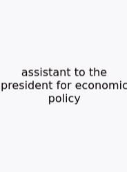 Assistant To The President For Economic Policy