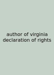 Author Of Virginia Declaration Of Rights