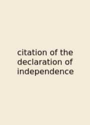 Citation Of The Declaration Of Independence
