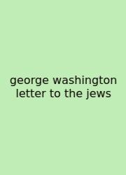 George Washington Letter To The Jews