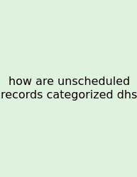 How Are Unscheduled Records Categorized Dhs