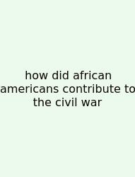 How Did African Americans Contribute To The Civil War
