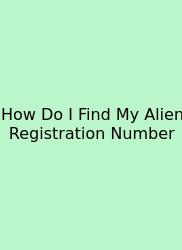 How Do I Find My Alien Registration Number