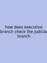 How Does Executive Branch Check The Judicial Branch