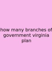 How Many Branches Of Government Virginia Plan