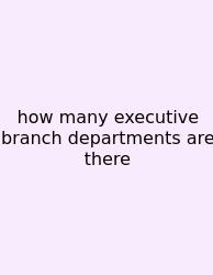 How Many Executive Branch Departments Are There