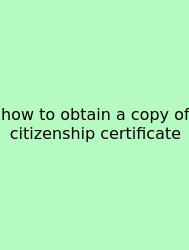 How To Obtain A Copy Of Citizenship Certificate