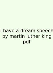 I Have A Dream Speech By Martin Luther King Pdf