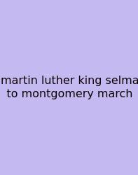 Martin Luther King Selma To Montgomery March