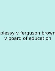 Plessy V Ferguson Brown V Board Of Education