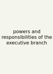 Powers And Responsibilities Of The Executive Branch