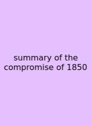 Summary Of The Compromise Of 1850