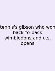 Tennis's Gibson Who Won Back-to-back Wimbledons And U.s. Opens