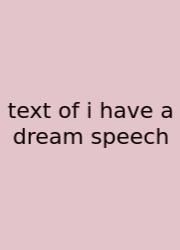 Text Of I Have A Dream Speech