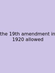 The 19th Amendment In 1920 Allowed