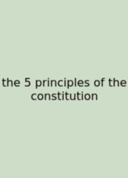The 5 Principles Of The Constitution