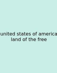United States Of America Land Of The Free