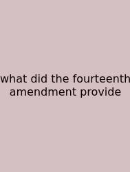 What Did The Fourteenth Amendment Provide