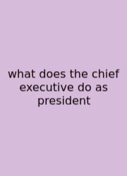 What Does The Chief Executive Do As President