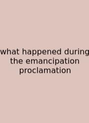 What Happened During The Emancipation Proclamation