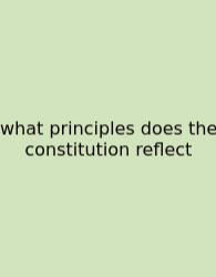 What Principles Does The Constitution Reflect