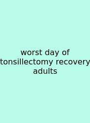 Worst Day Of Tonsillectomy Recovery Adults