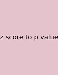 Z Score To P Value