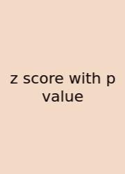 Z Score With P Value